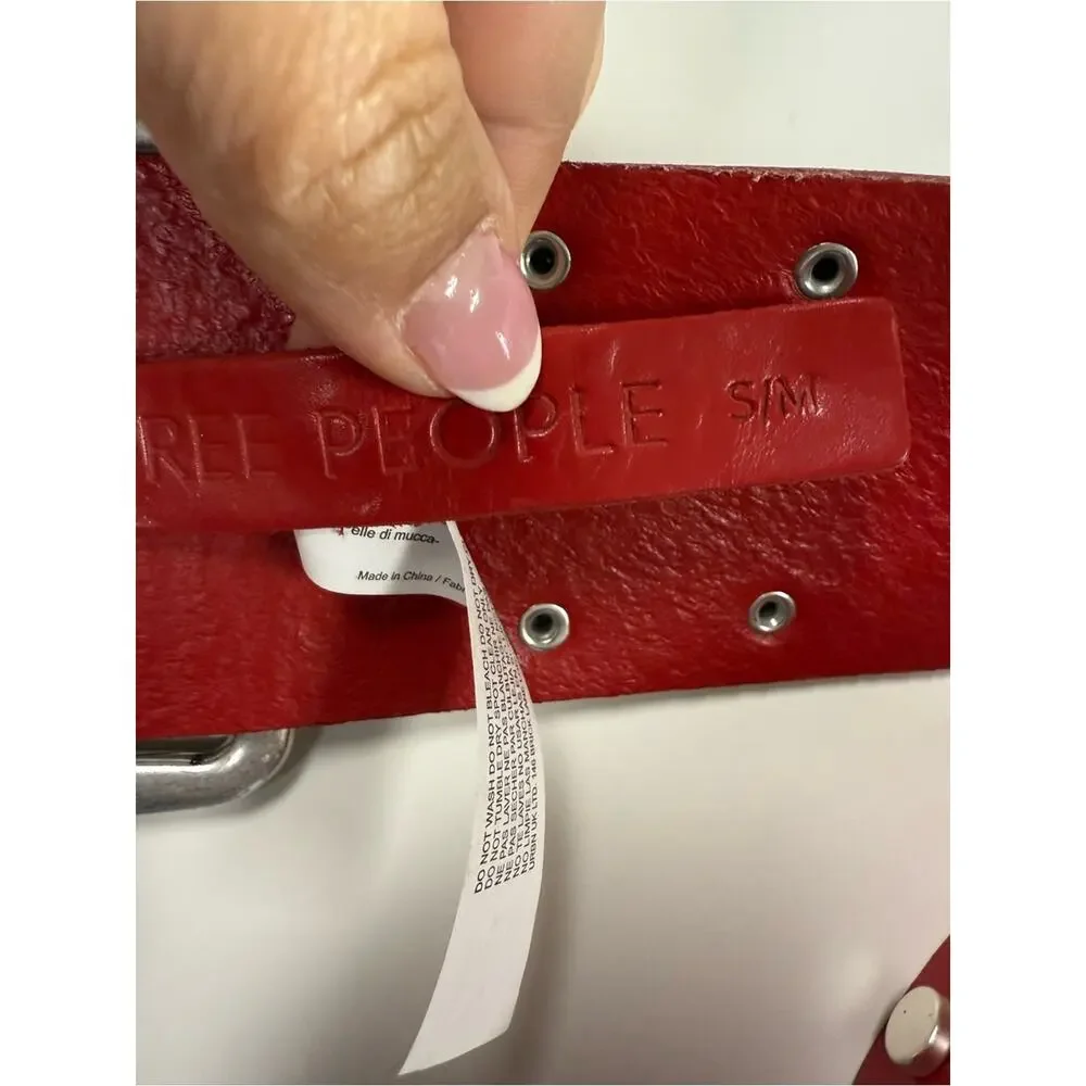 Free People Hex Belt Red